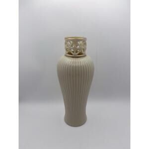 Vintage Lenox 24K Gold Tracery Bud Vase 6.5" Hand Decorated Ivory Porcelain